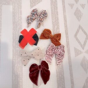Little poppy co new baby toddler girls bow on alligator clip set of 5 holiday!